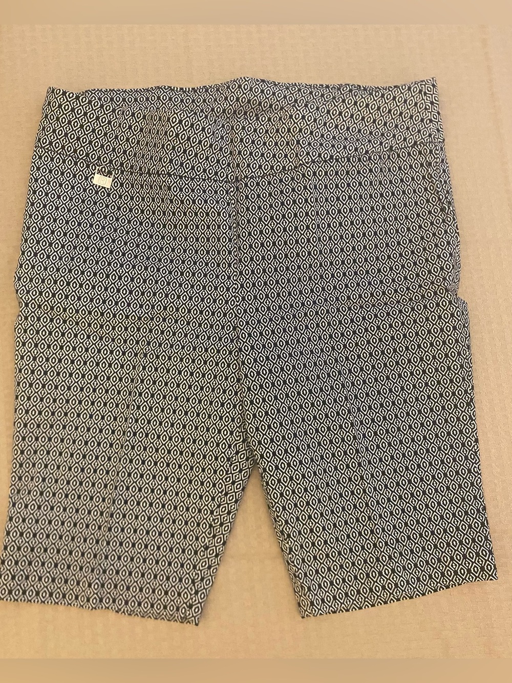 Rafaella Black & White Geo Print Pull-On Bermuda Shorts